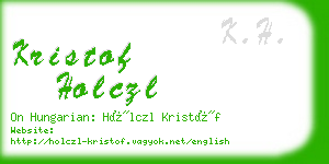 kristof holczl business card